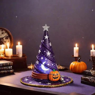 Spooky Witch Hat Night Light Set for Halloween Decor