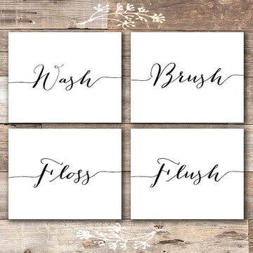 Bathroom Decor Art Prints (Set of 4) - 8x10s