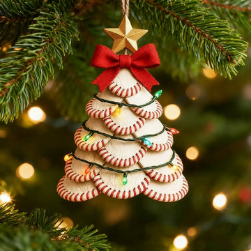 Christmas Tree Baseball Ornament
