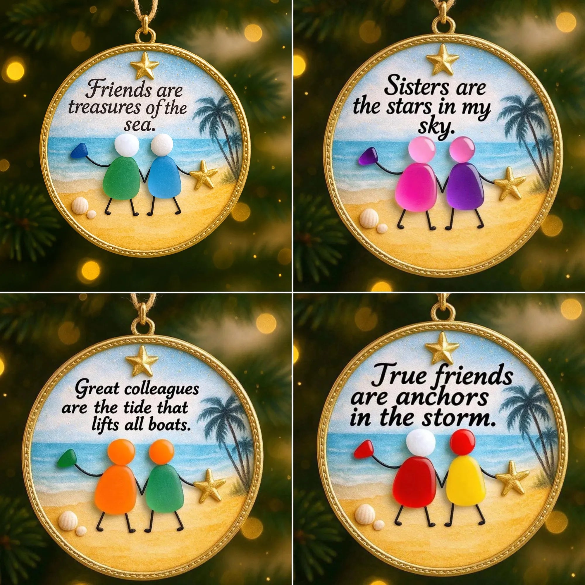 Sea Glass Friendship Ornament