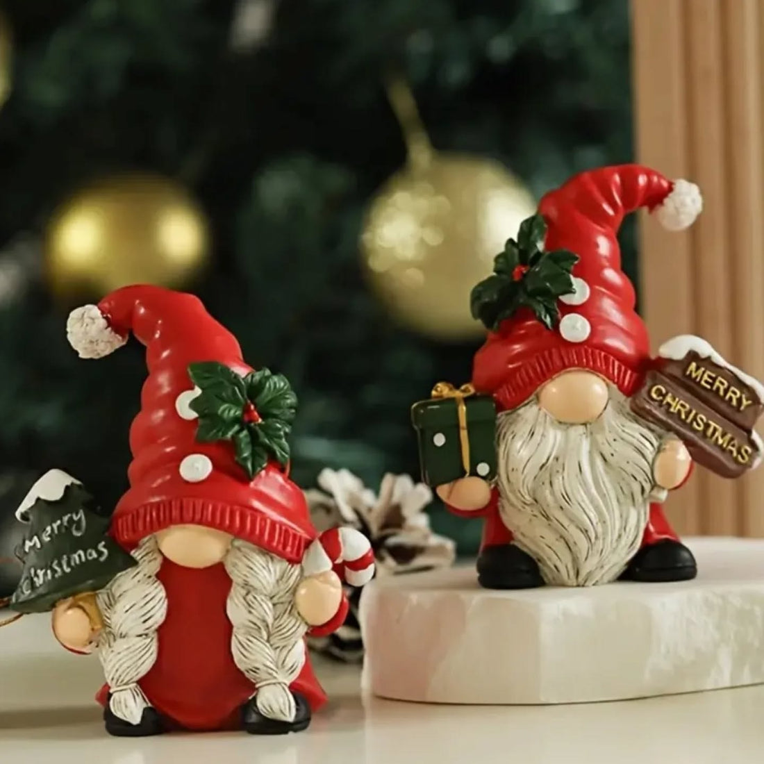 Christmas Gnome Figurines – Holiday Lucky Charm