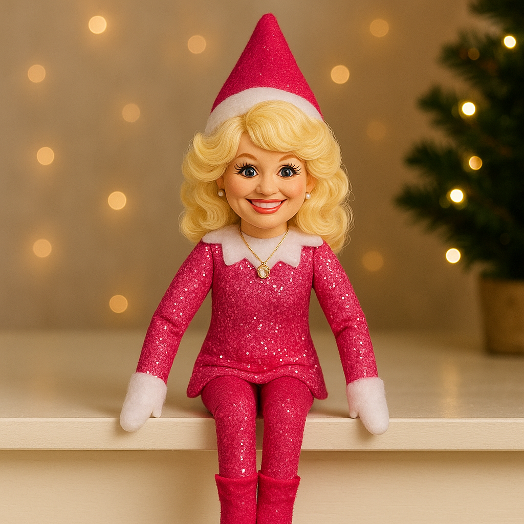 Dolly Parton On A Stoop Christmas Doll