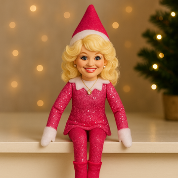 Dolly Parton On A Stoop Christmas Doll