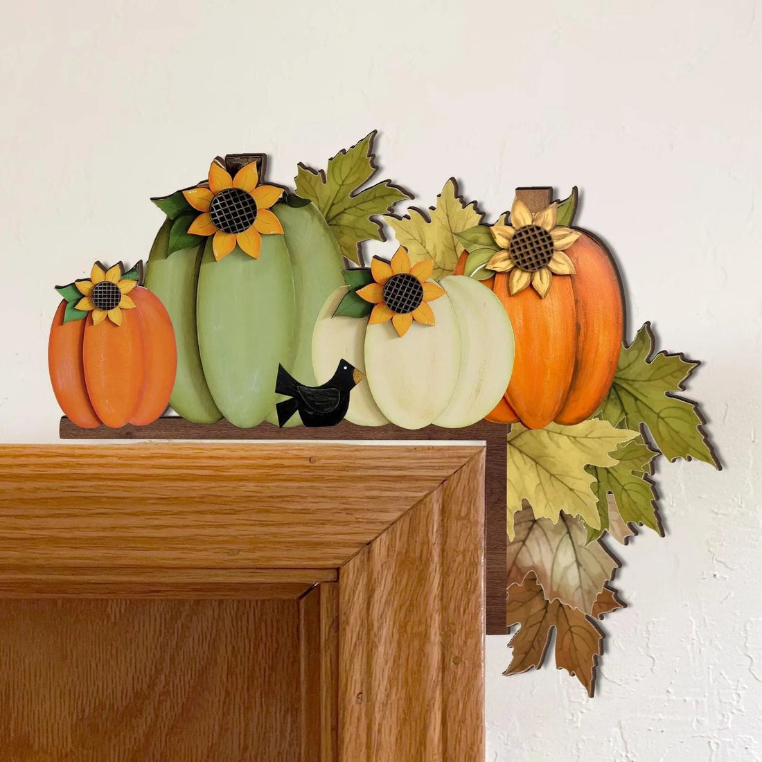 Fall Pumpkins Door Corner Decor