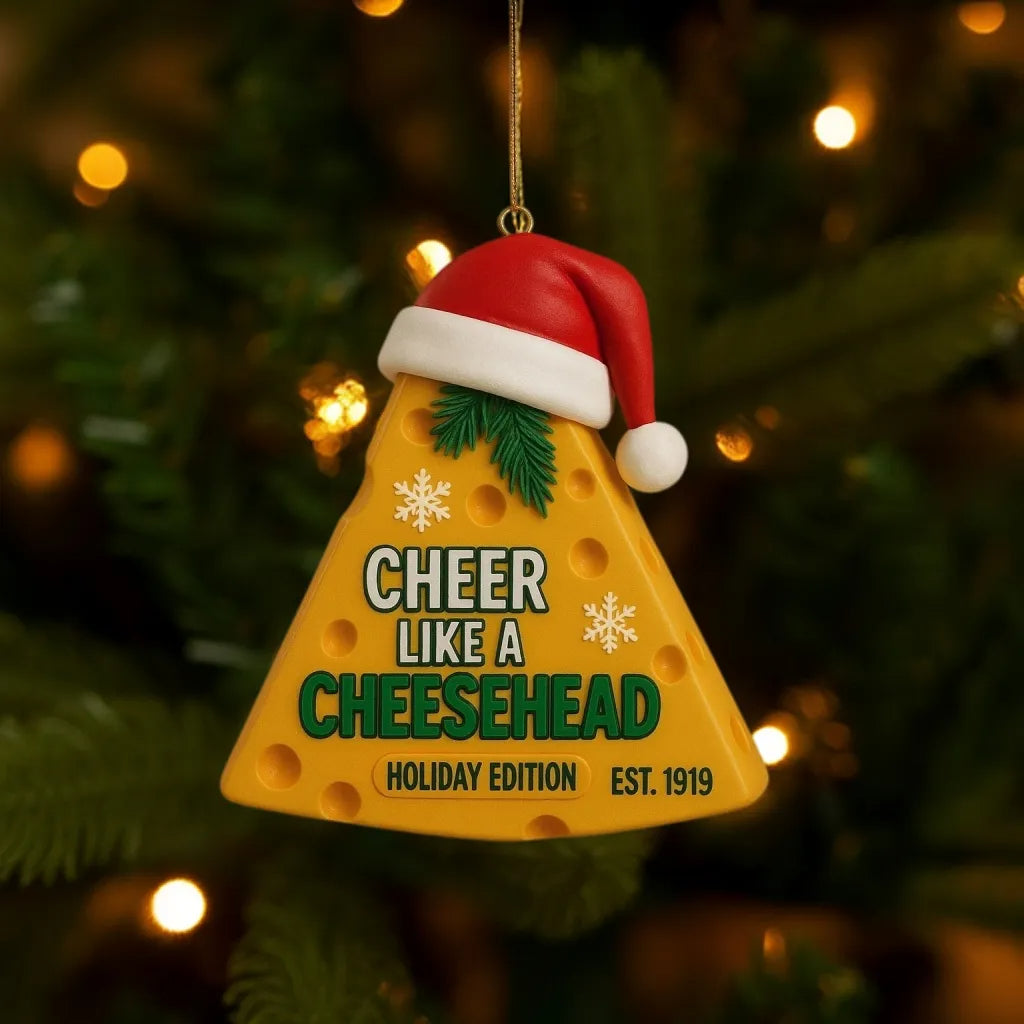 Green Bay Cheesehead Holiday Ornament