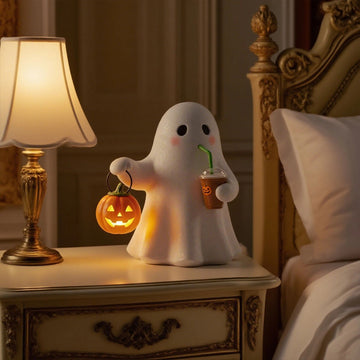 Handmade Ghost Coffee Pumpkin Night Light