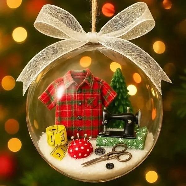 Holiday Sewing Snow Globe Ornament
