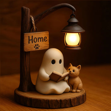 Handmade Cute Ghost & Cat Reading Lamp
