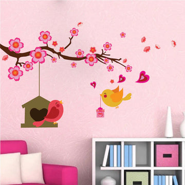 Nursery Bird Branch Wall Decal Peel and Stick Baby