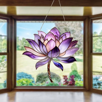 Purple Lotus Acrylic Window Hangings
