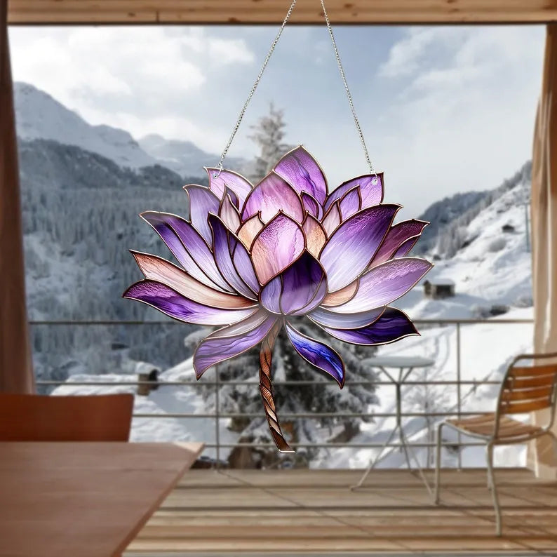 Purple Lotus Acrylic Window Hangings