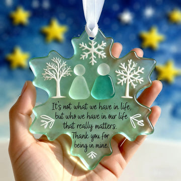 Snowflake-Shaped Sea Glass Friendship Ornament