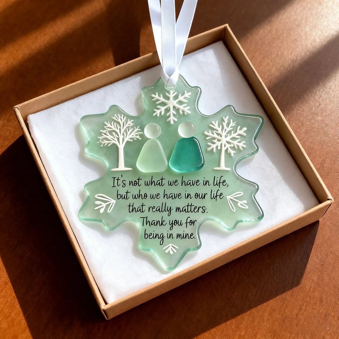 Snowflake-Shaped Sea Glass Friendship Ornament