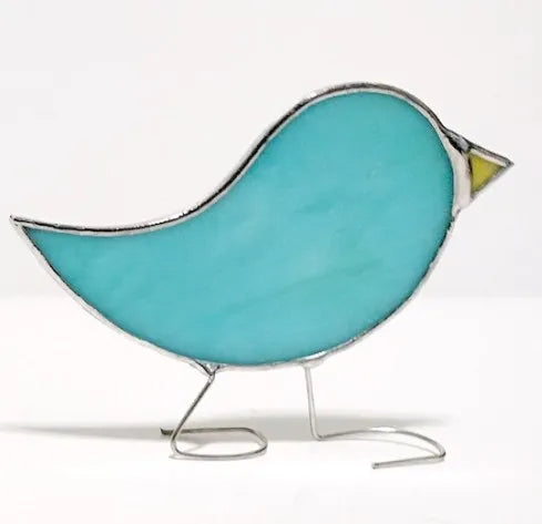 Stained Glass Standing Bird Suncatcher