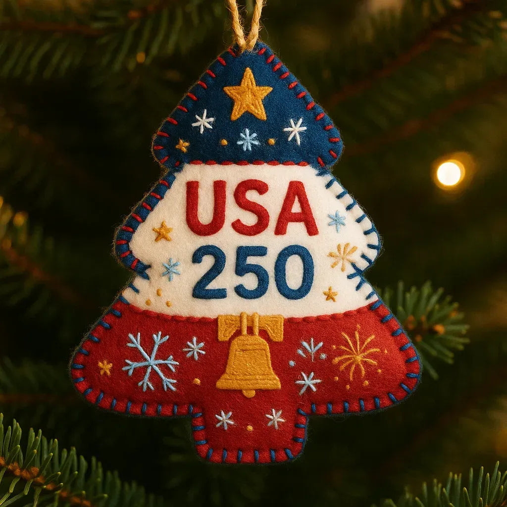 USA 250 Felt Christmas Tree