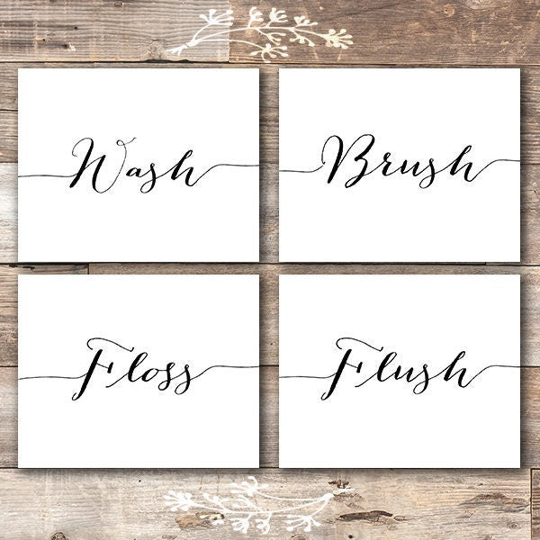 Bathroom Decor Art Prints (Set of 4) - 8x10s