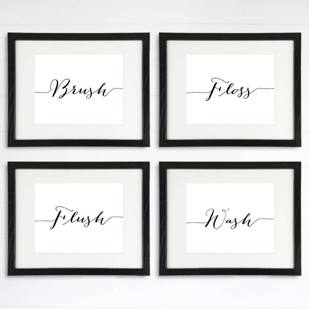 Bathroom Decor Art Prints (Set of 4) - 8x10s
