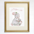 Mother and Child Bunny Wall Art Print - 8x10
