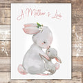 Mother and Child Bunny Wall Art Print - 8x10