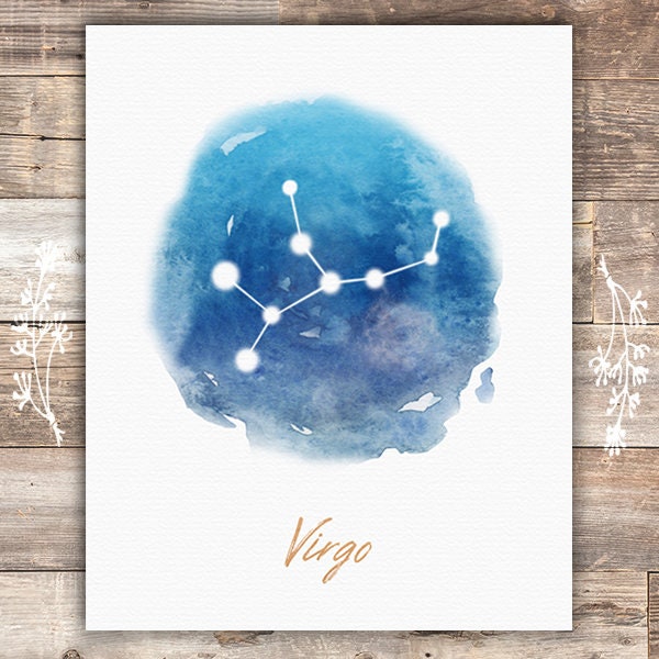Watercolor Constellation - Virgo - Art Print - 8x10