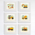 Boys Construction Trucks - Art Prints (Set of 6) - 8x10s