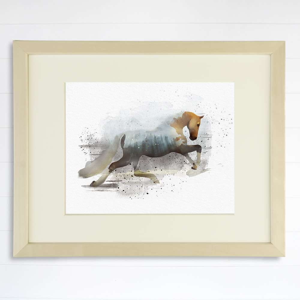 Double Exposure Horse Art Print - 8x10