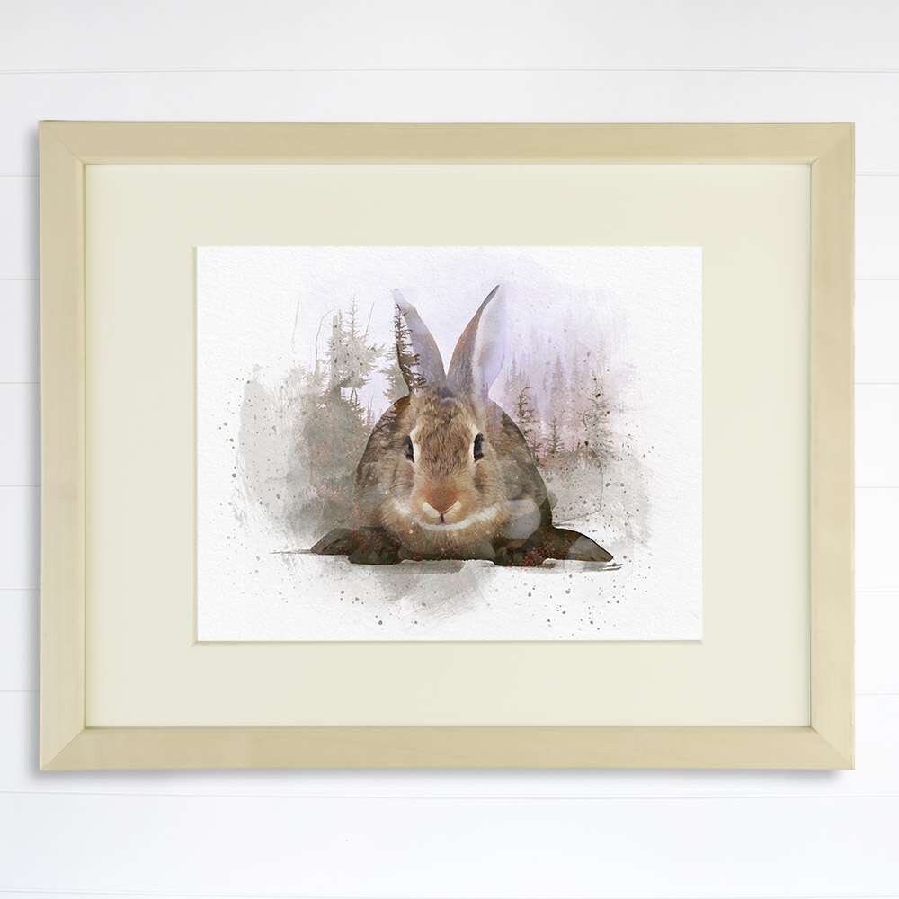 Double Exposure Rabbit Art Print - 8x10