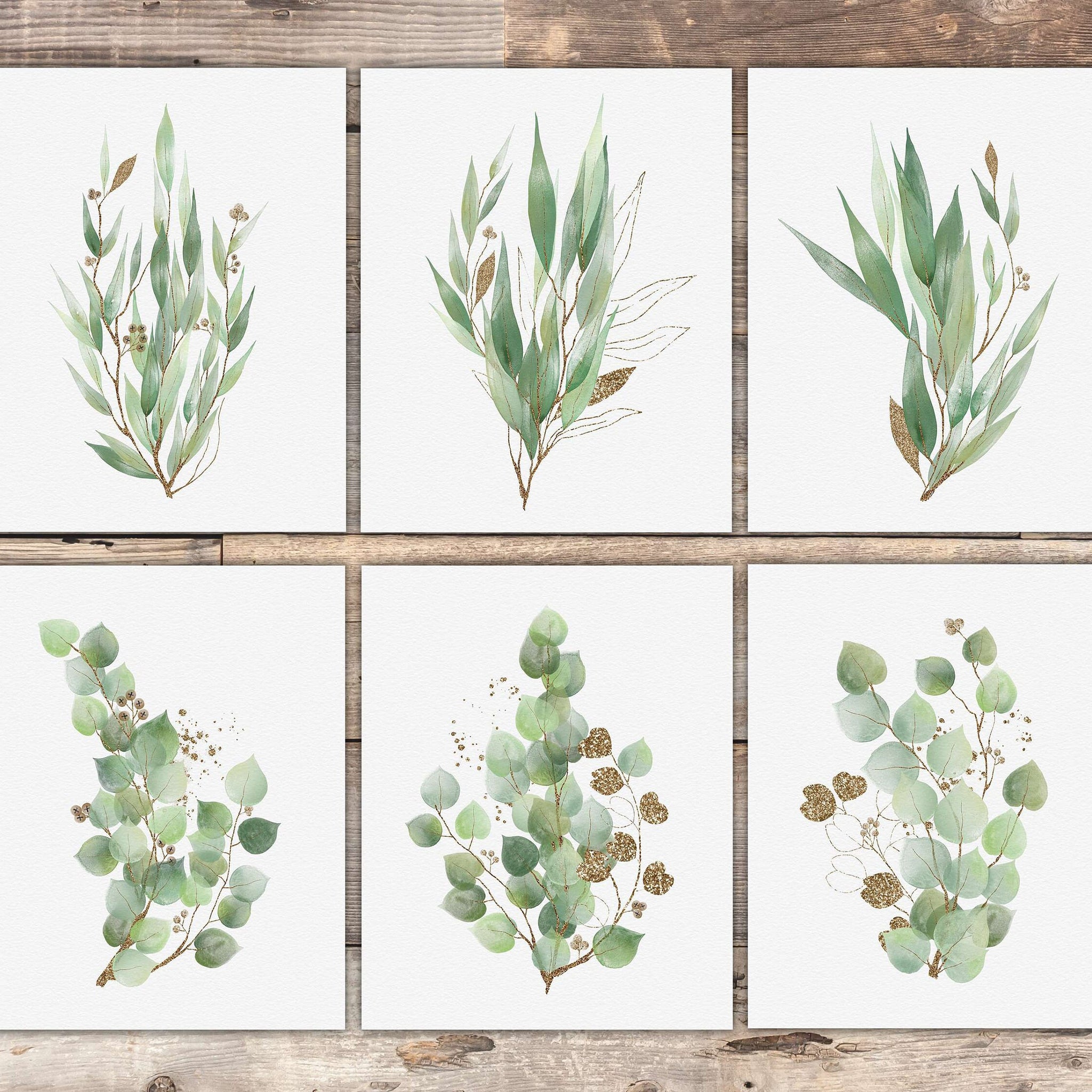 Eucalyptus Prints Wall Art - (Set of 6) - 8x10s