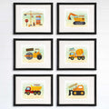 Boys Construction Trucks - Art Prints (Set of 6) - 8x10s