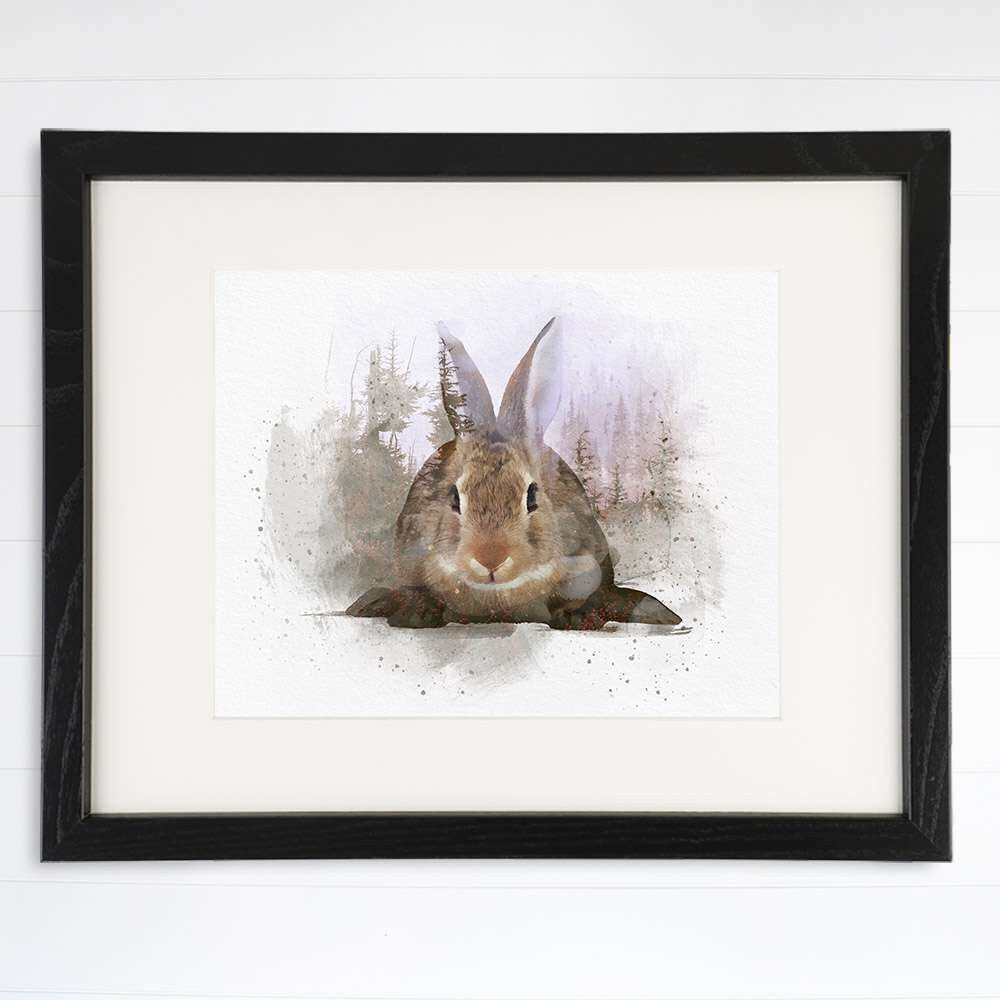 Double Exposure Rabbit Art Print - 8x10