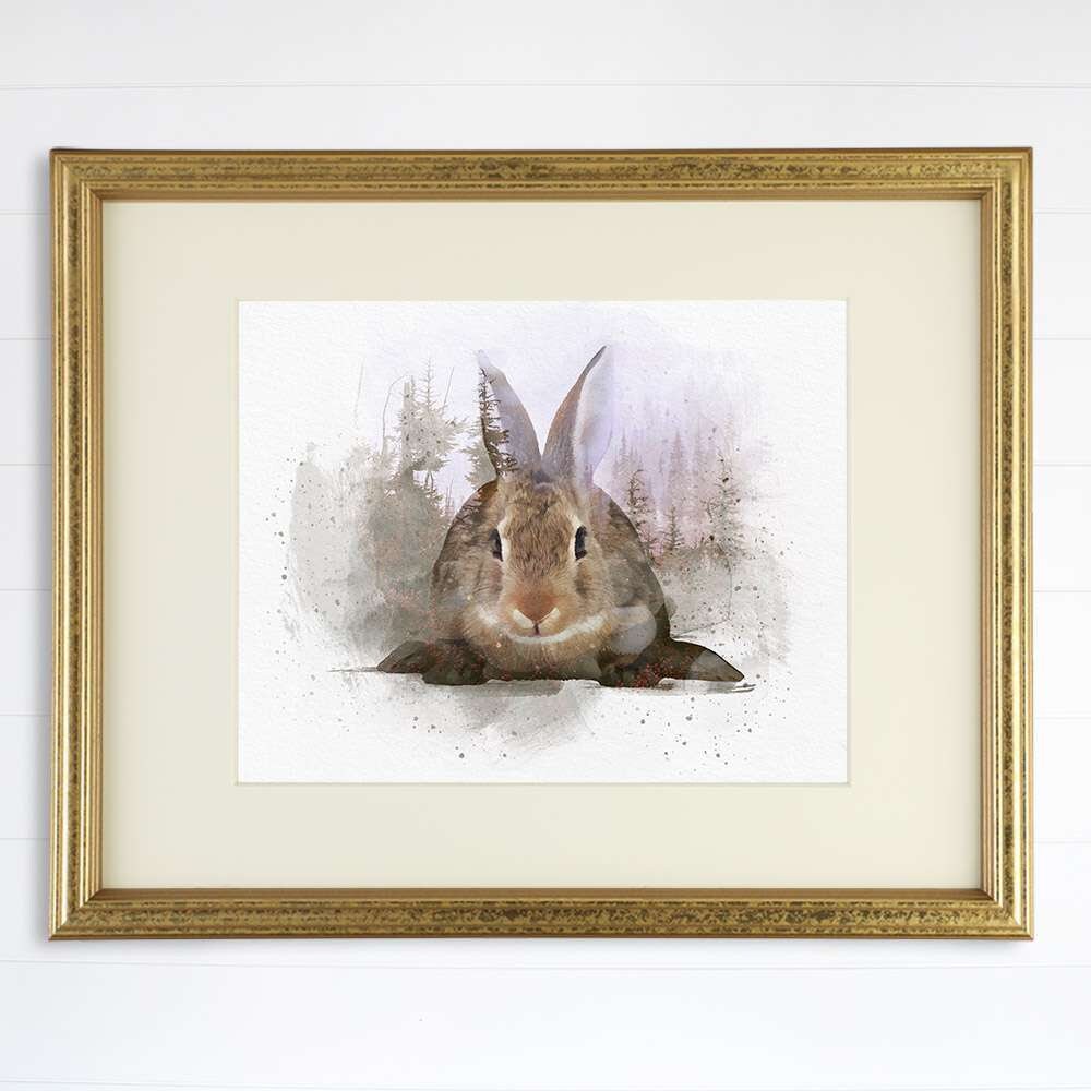 Double Exposure Rabbit Art Print - 8x10
