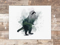 Double Exposure Raccoon Art Print - 8x10