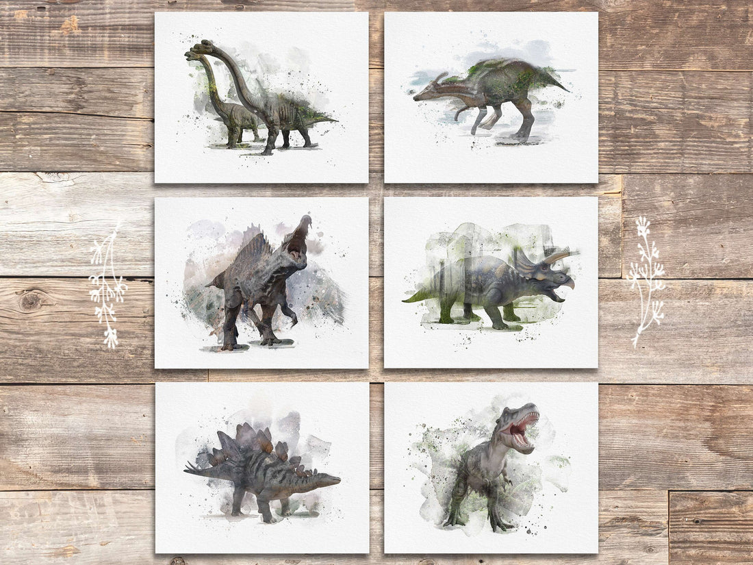 Double Exposure Dinosaur Art Prints (Set of 6) - 8x10s