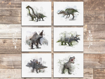 Double Exposure Dinosaur Art Prints (Set of 6) - 8x10s