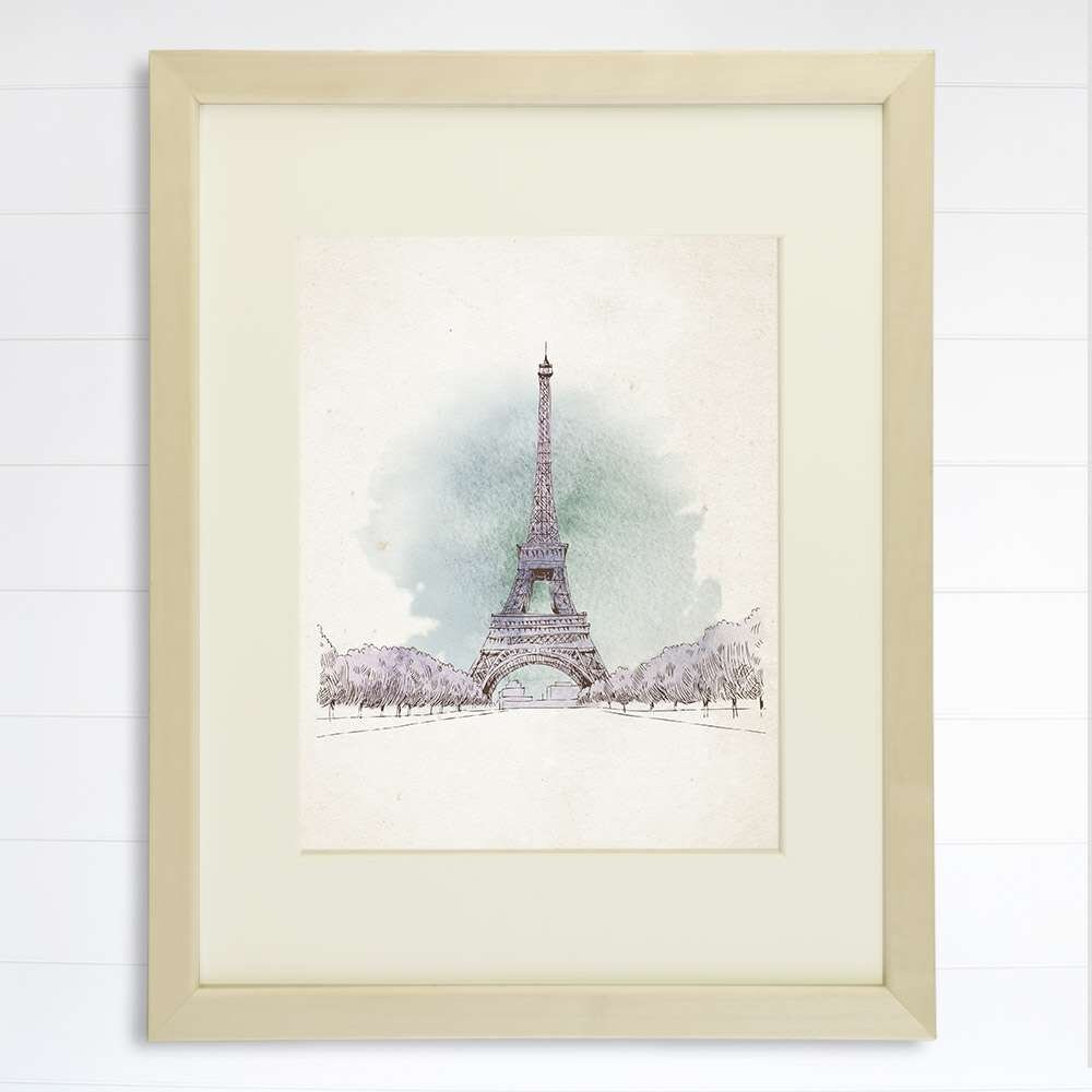 Eiffel Tower Sketch Wall Art Print - 8x10