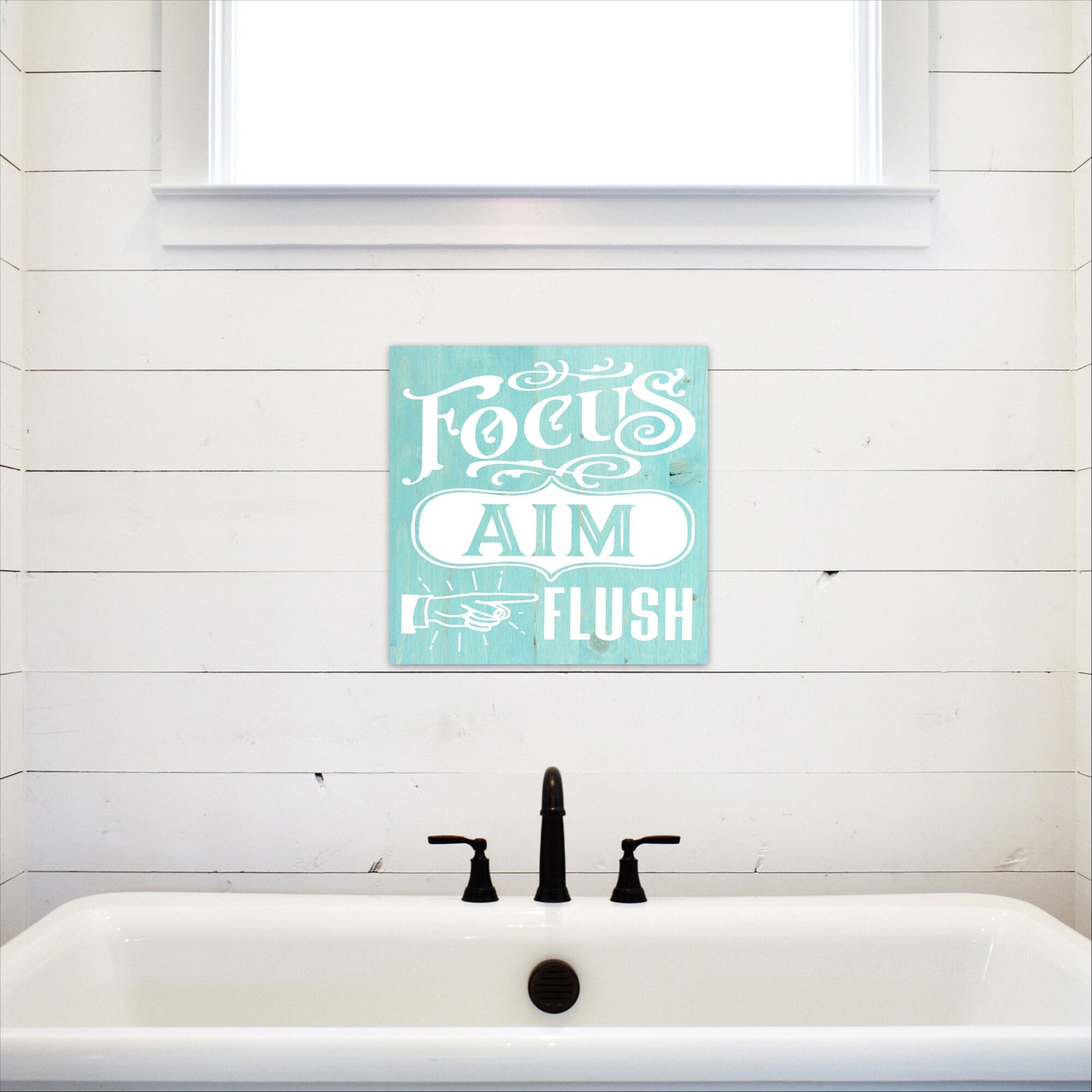 Focus Aim Flush | Funny Bathroom Sign