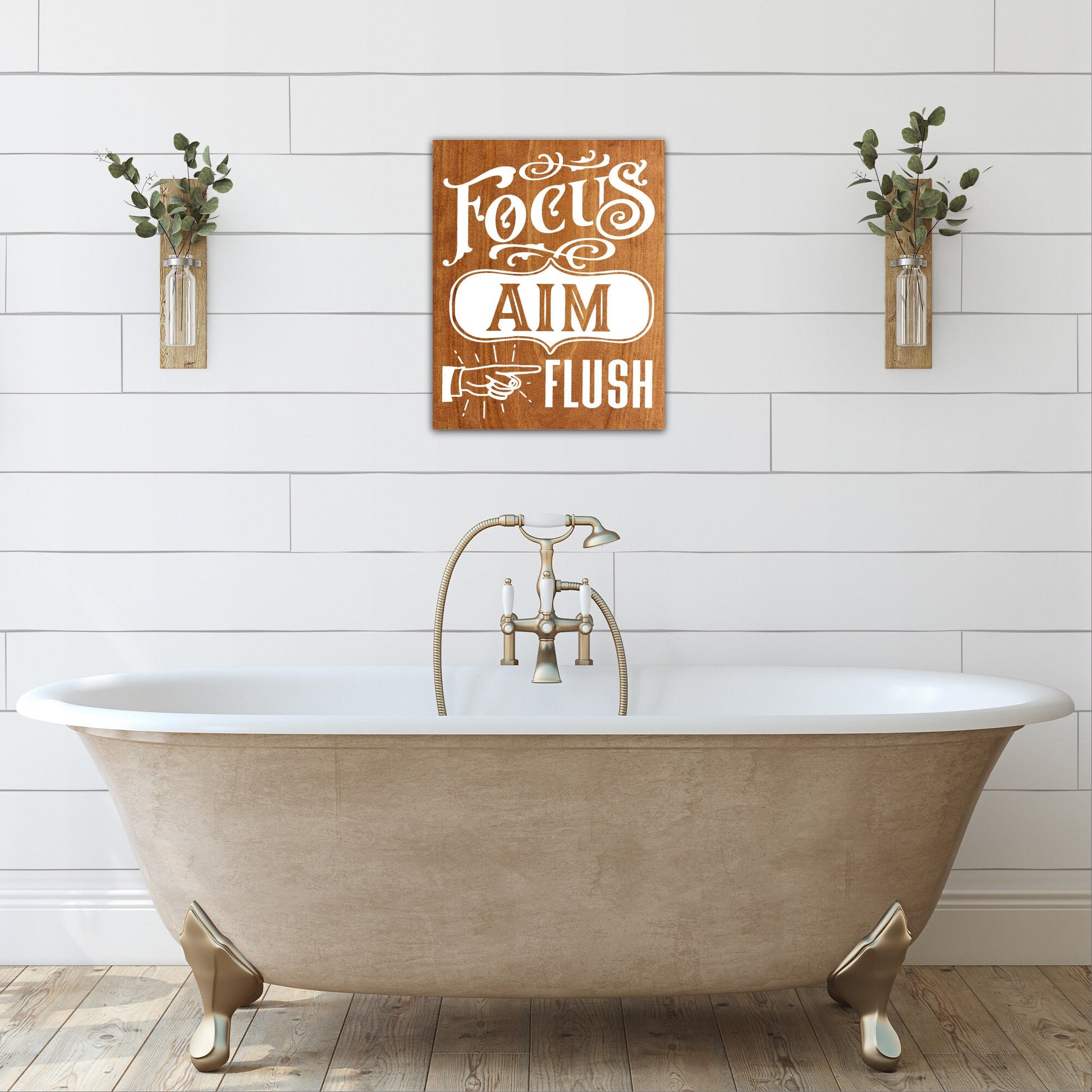 Focus Aim Flush | Funny Bathroom Sign