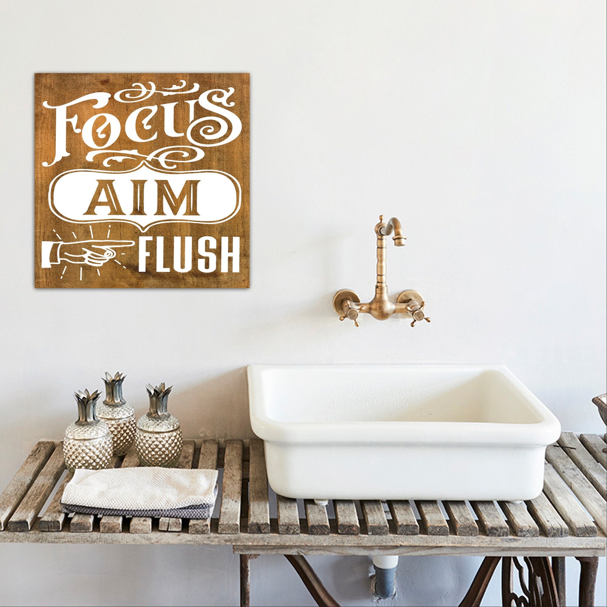 Focus Aim Flush | Funny Bathroom Sign
